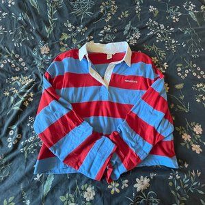 Striped rugby shirt - cropped fit, great condition